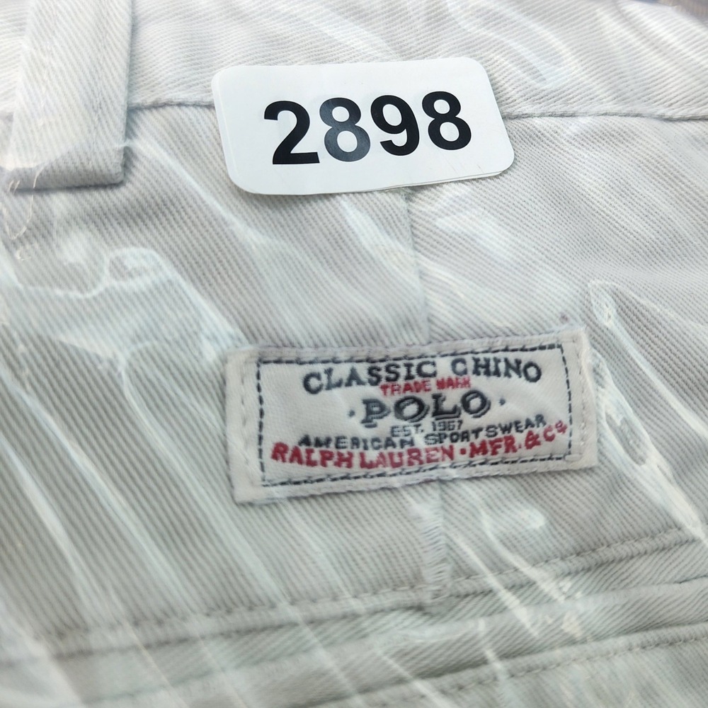Polo Ralph Lauren Tyler Short Mens 38x9 Ivory Cream Pleated Chino Cotton Preppy - Picture 11 of 11